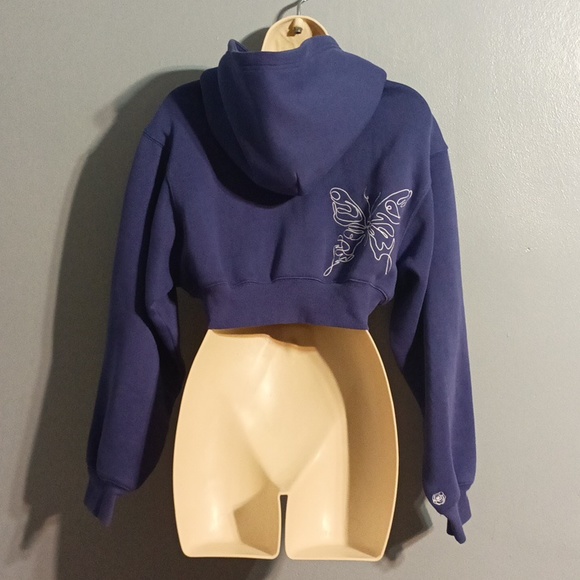 Balance vitality athletica hi front low back cropped purple hoodie - Picture 11 of 17